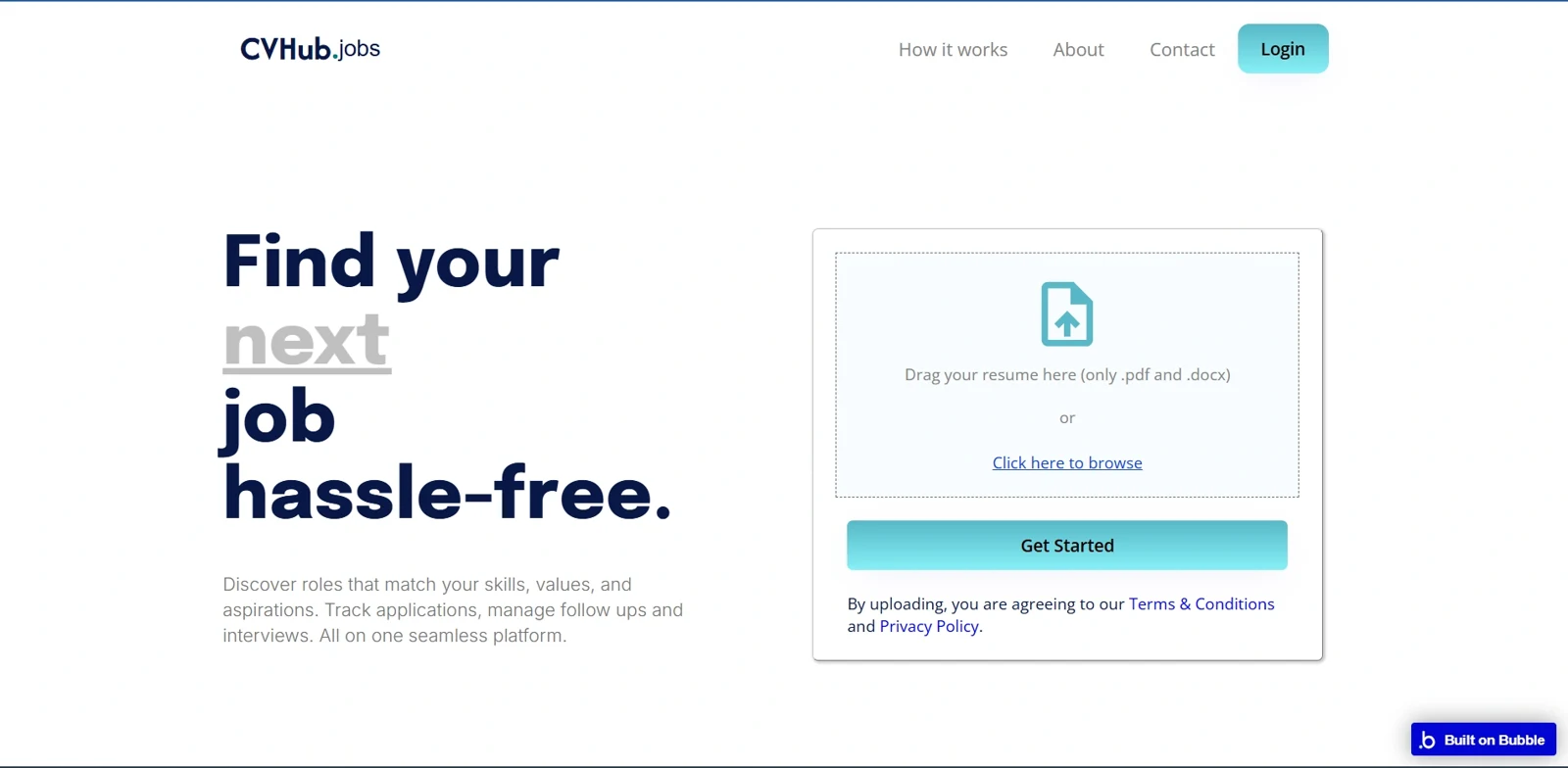 Profyle / job portal: Published interface presentation